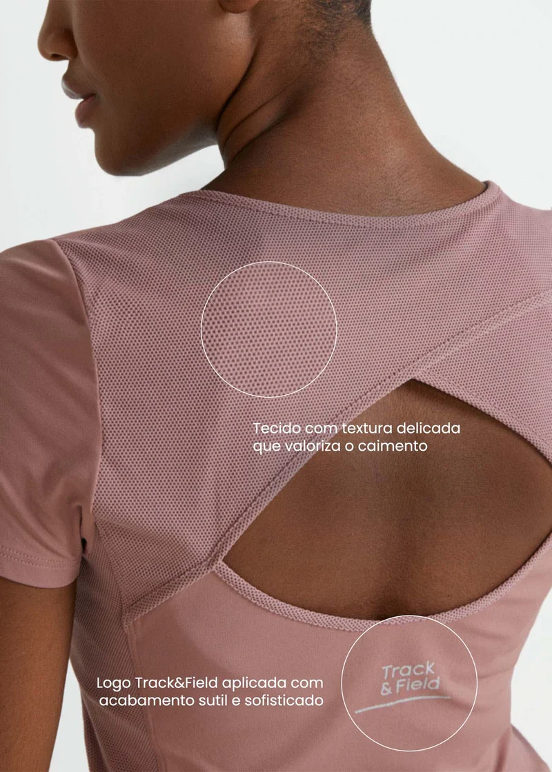 T-shirt Mulher Manga Curta Transpasse