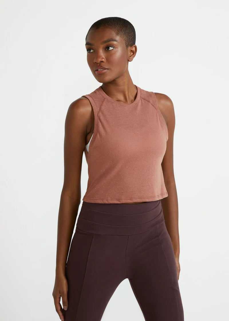 T-Shirt Mulher Sem Manga Cropped