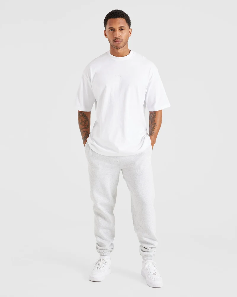 Essential Oversized Joggers - Grey Marl