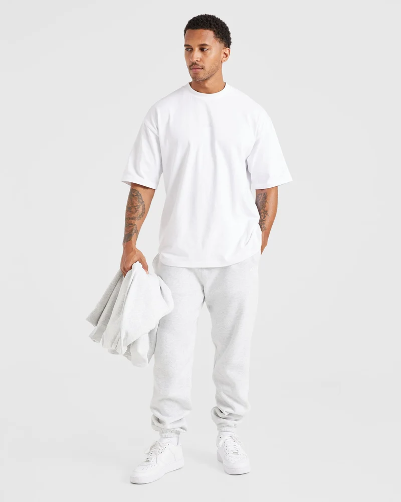 Essential Oversized Joggers - Grey Marl