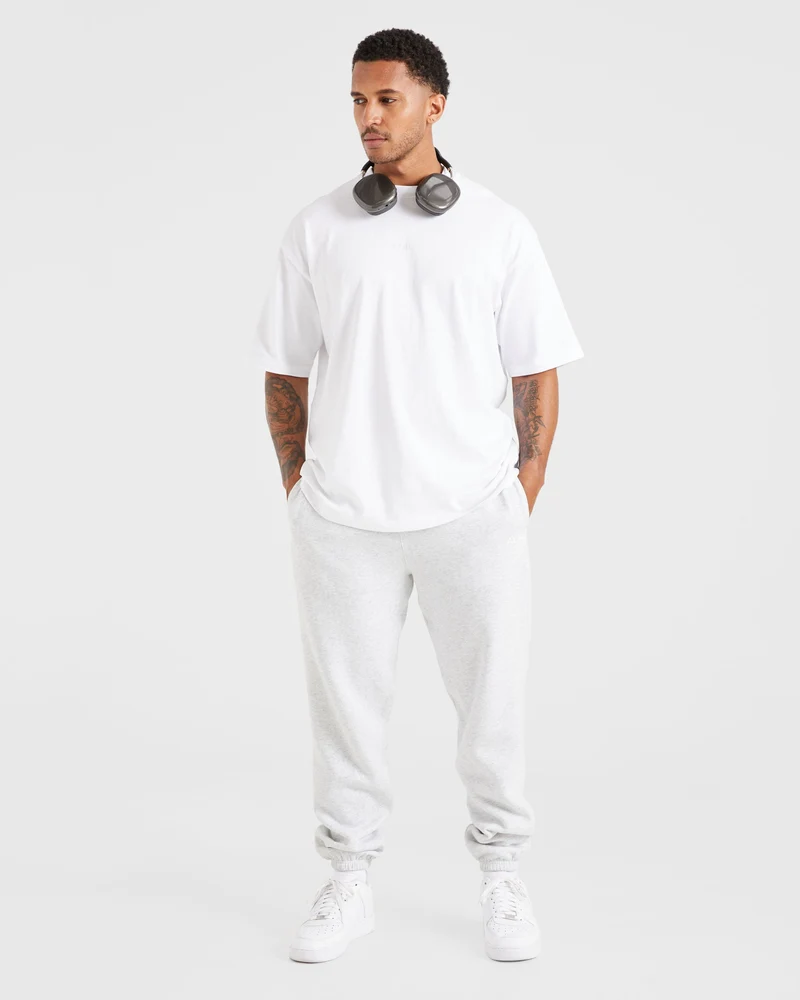 Essential Oversized Joggers - Grey Marl
