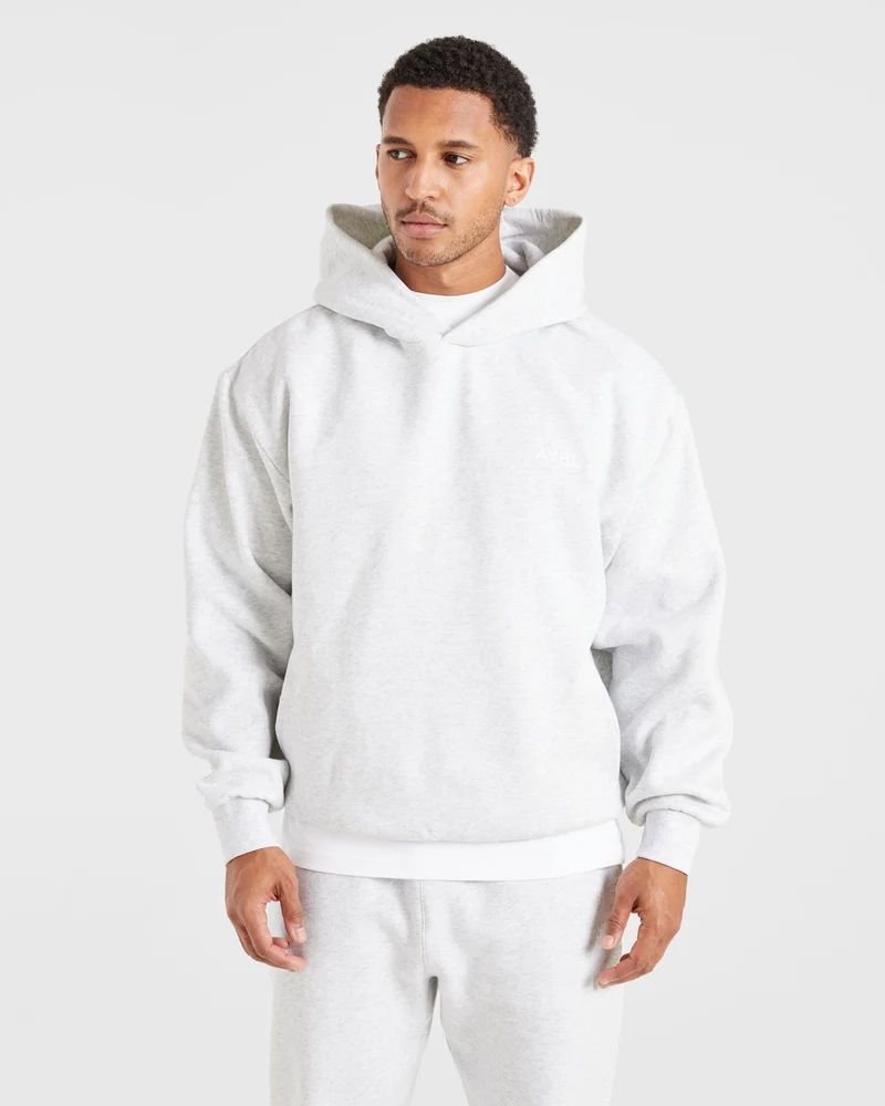 Essential Oversized Hoodie - Grey Marl