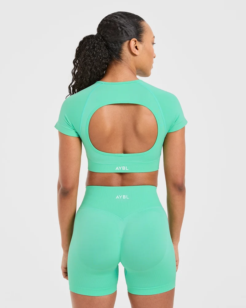 Adapt Seamless Crop Top - Spring Mint