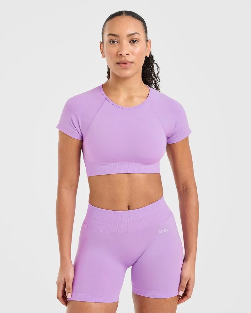 Adapt Seamless Crop Top - Spring Lilac