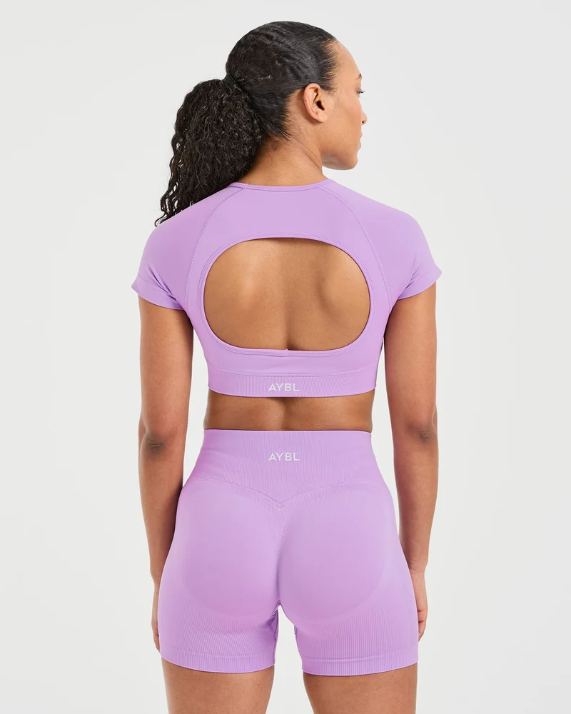 Adapt Seamless Crop Top - Spring Lilac