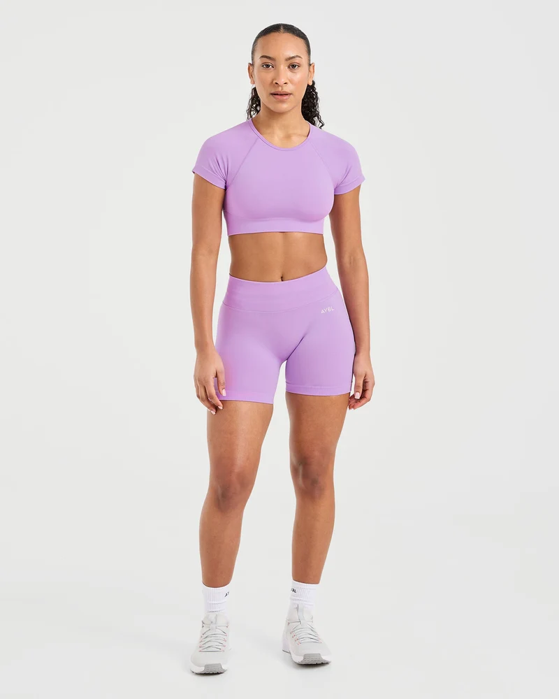 Adapt Seamless Crop Top - Spring Lilac