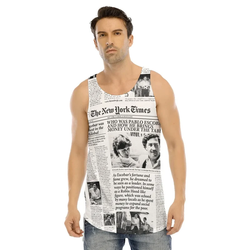 Pablo Escobar Newspaper Colombian Long Tank Top