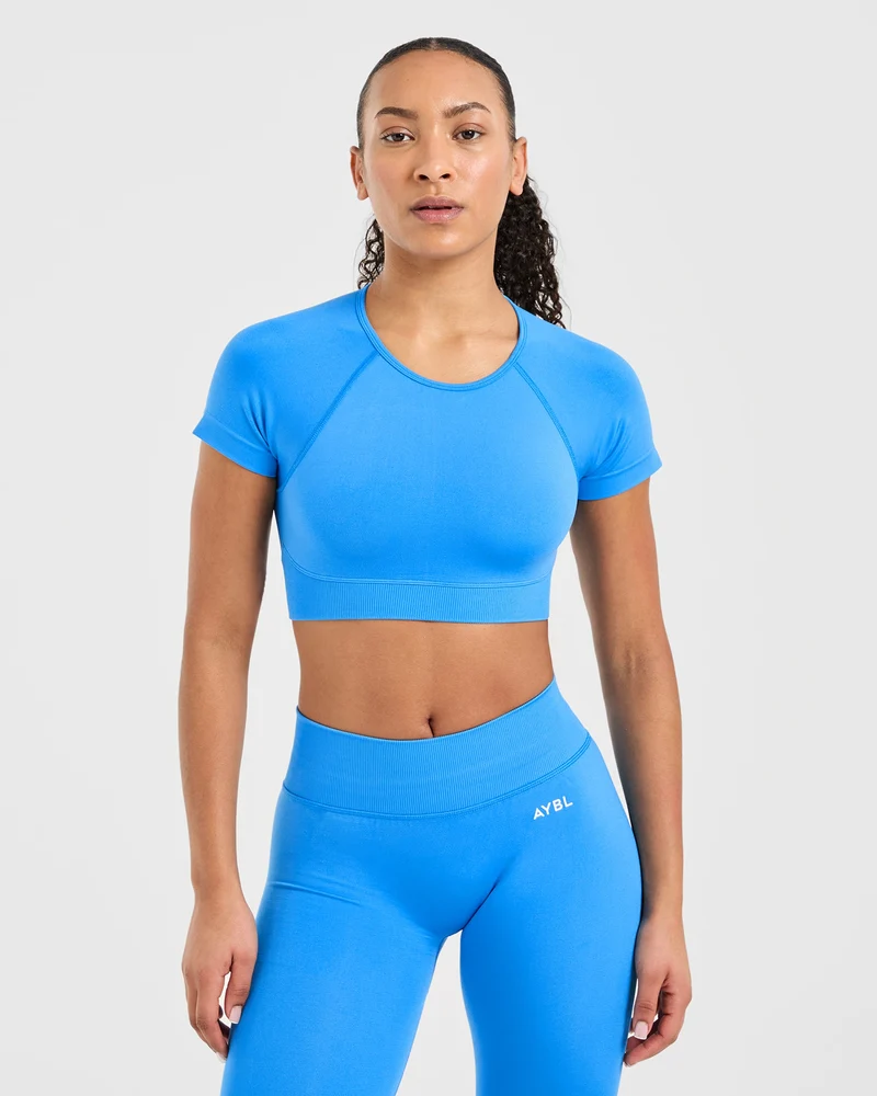 Adapt Seamless Crop Top - Spring Cobalt