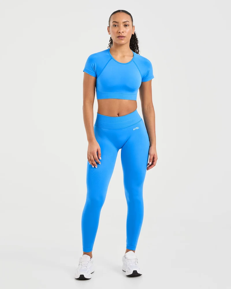 Adapt Seamless Crop Top - Spring Cobalt