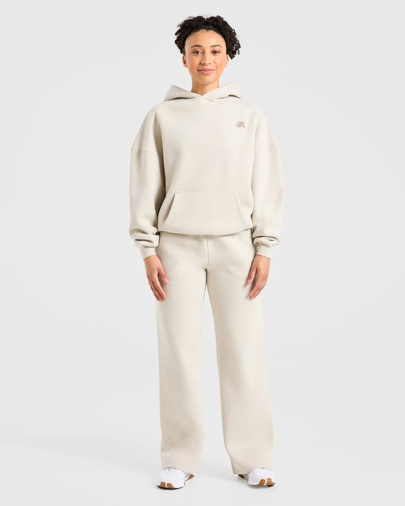 Retro Athletics Oversized Straight Leg Joggers - Sand