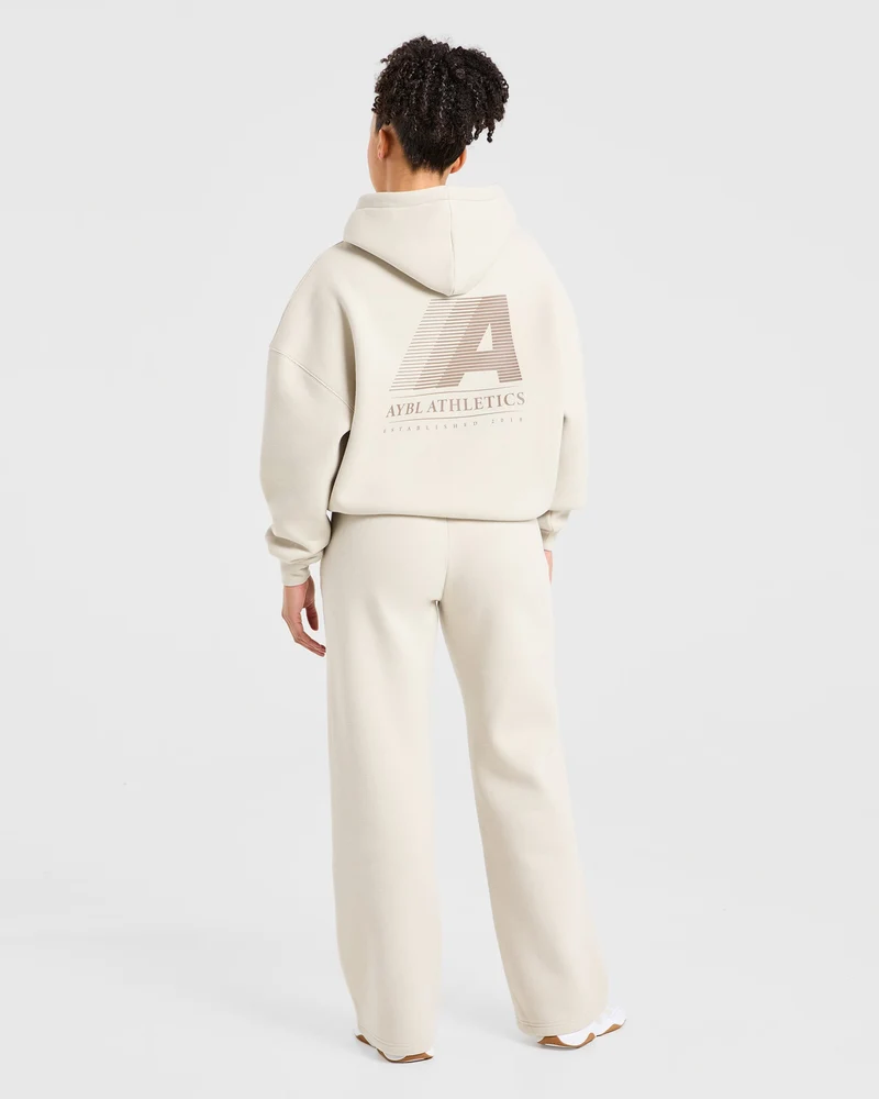 Retro Athletics Oversized Straight Leg Joggers - Sand