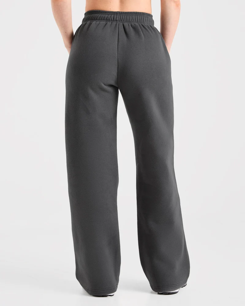 Retro Athletics Oversized Straight Leg Joggers - Charcoal
