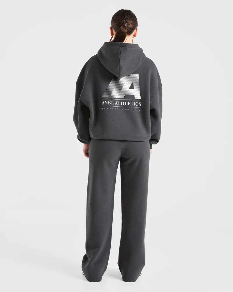 Retro Athletics Oversized Straight Leg Joggers - Charcoal