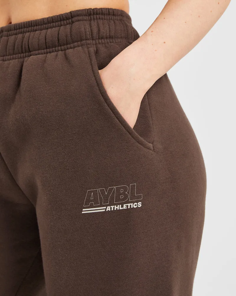 Athletics Track Oversized Straight Leg Joggers - Brown/Sand