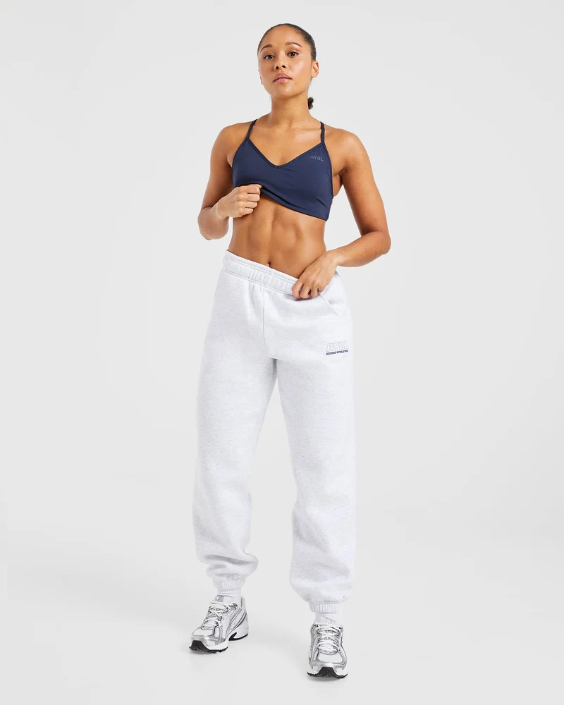 Athletics Track Oversized Joggers - Heather Grey/Navy