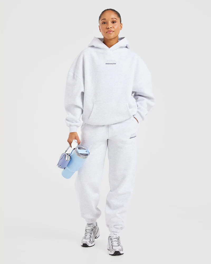 Athletics Track Oversized Joggers - Heather Grey/Navy
