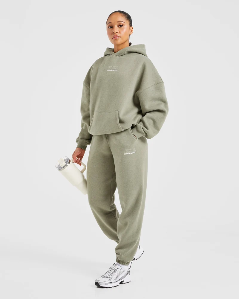 Athletics Track Oversized Joggers - Muted Olive