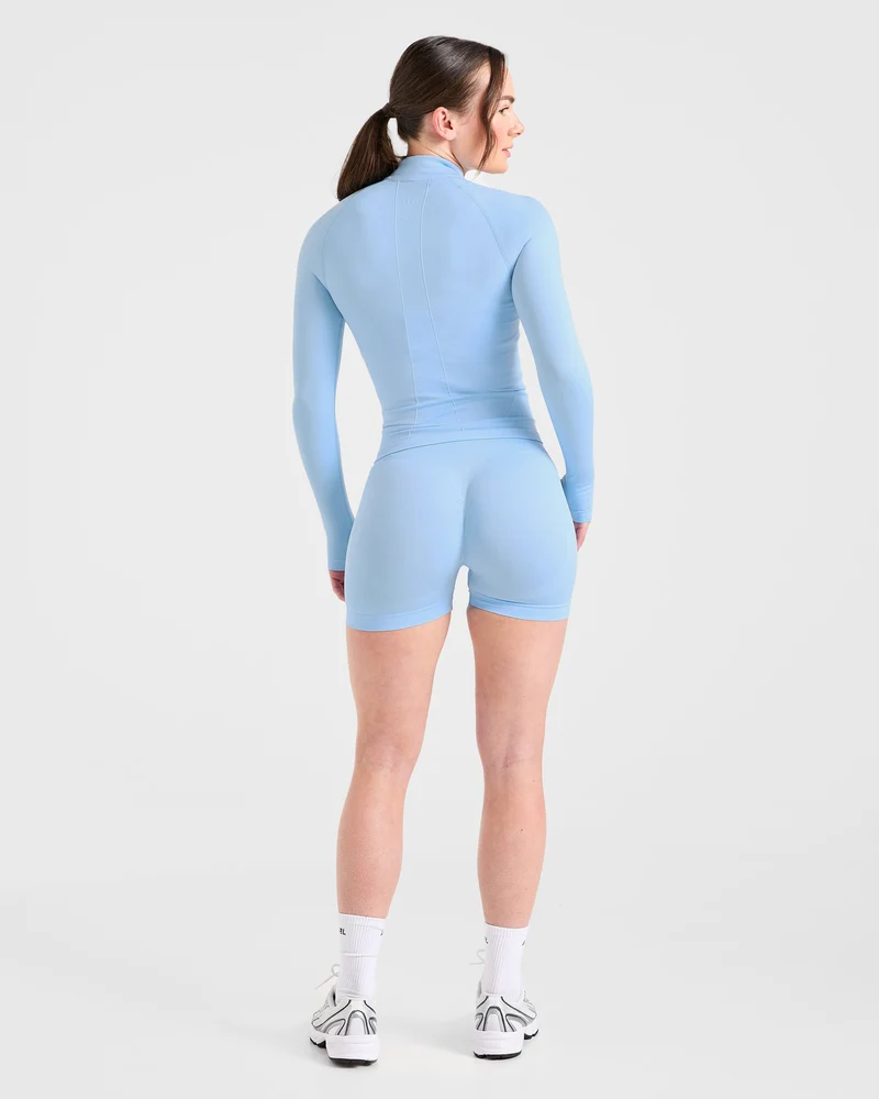 Empower Seamless Full Zip Jacket - Sky Bleu