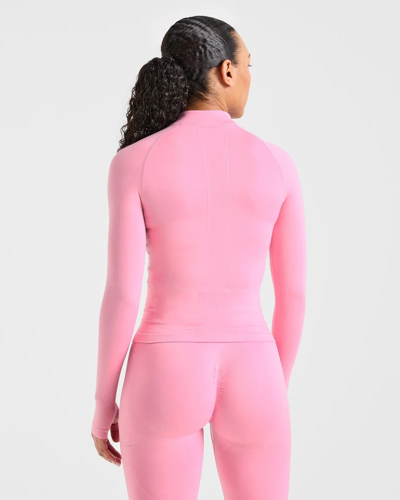 Empower Seamless Full Zip Jacket - Baby Rose