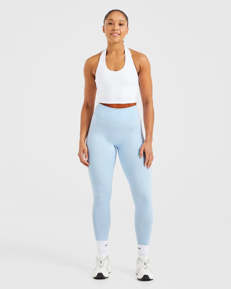 Staple Halterneck Crop Top - Blanc