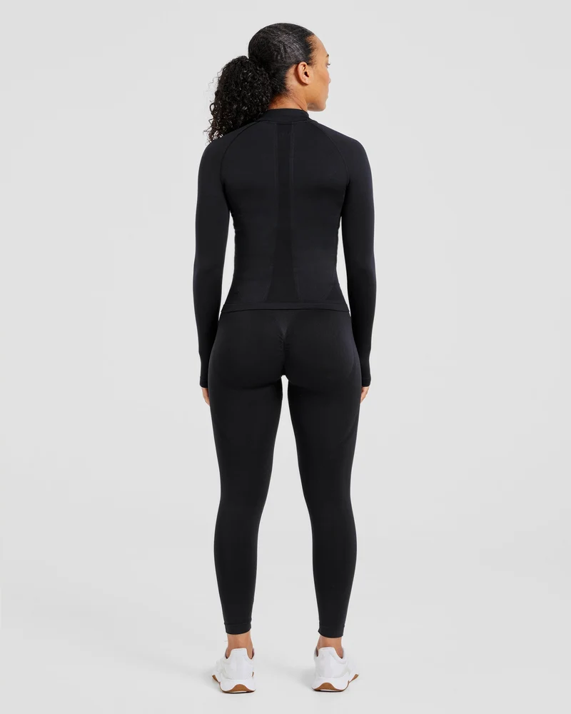 Empower Seamless Full Zip Jacket - Noir