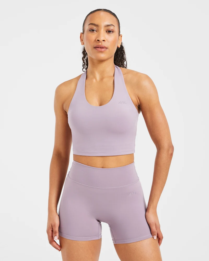 Staple Halterneck Crop Top - Mauve Violet