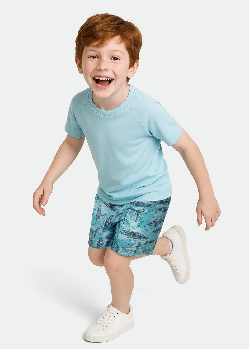 Calção Homem Infantil Estampado Beach