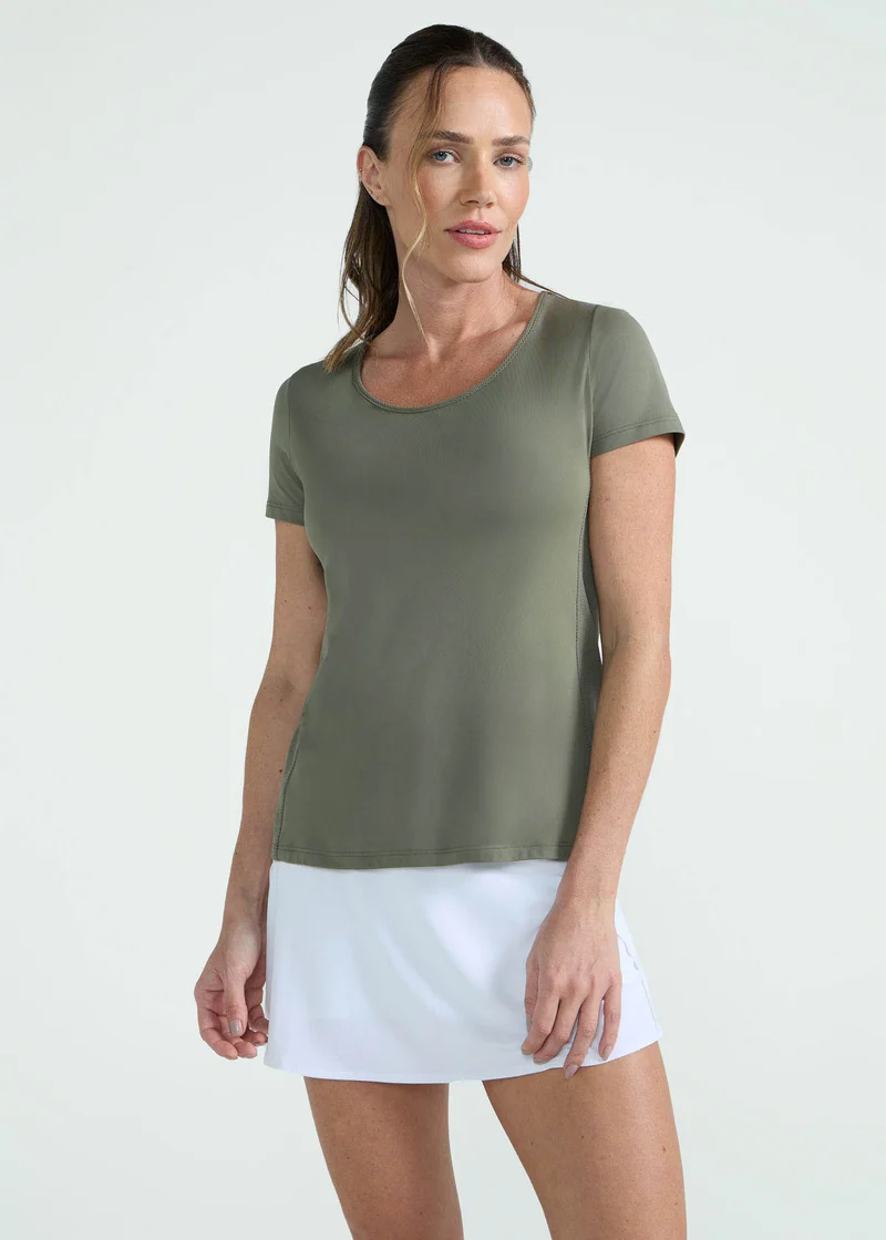 T-shirt Feminina Manga Curta Transpasse