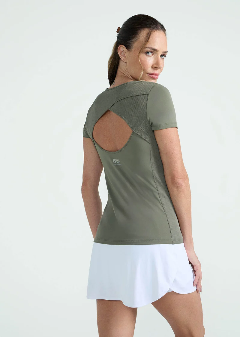 T-shirt Feminina Manga Curta Transpasse
