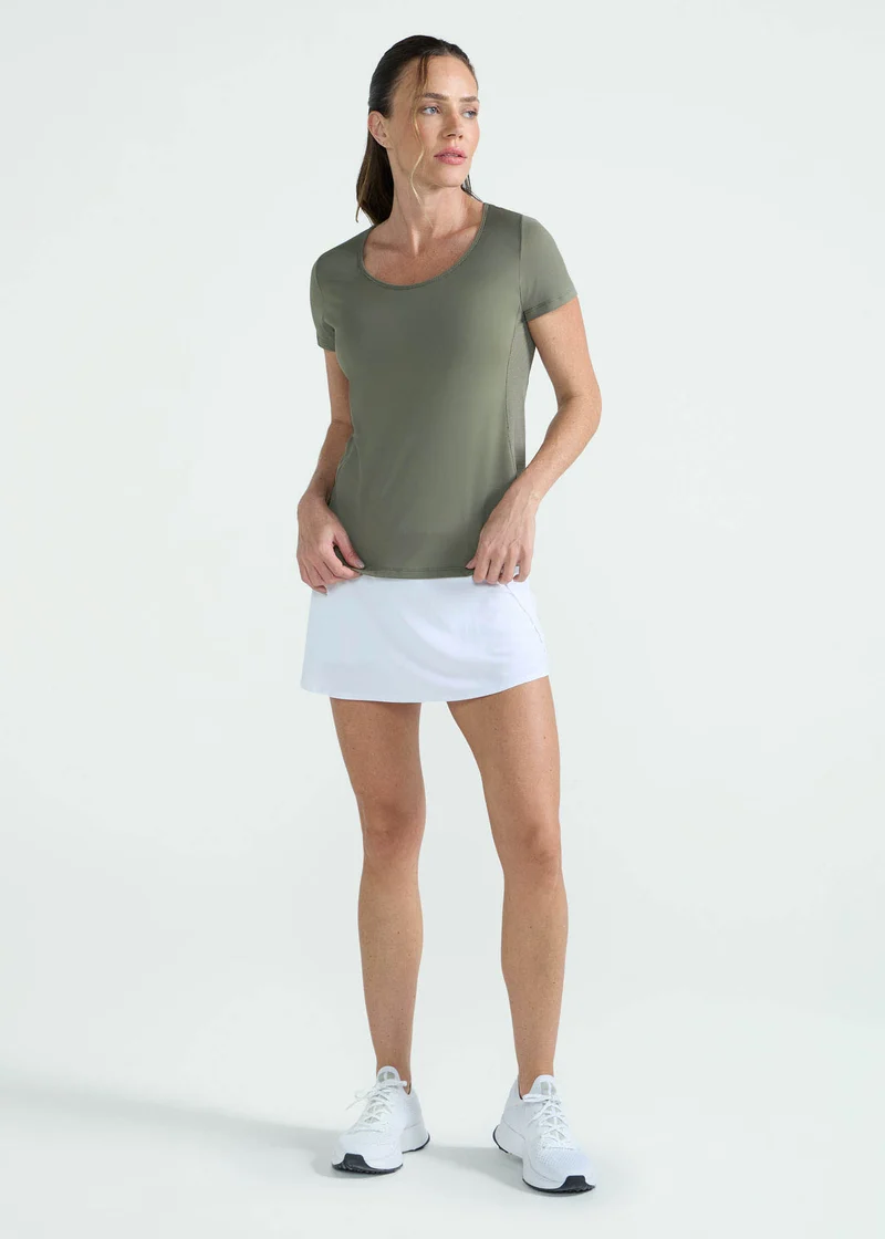T-shirt Feminina Manga Curta Transpasse