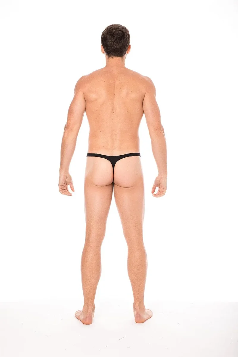 string noir coton élasthanne doux confortable sexy audacieux crochets détachables côtés coupe ajustée taille basse extensible respirant striptease