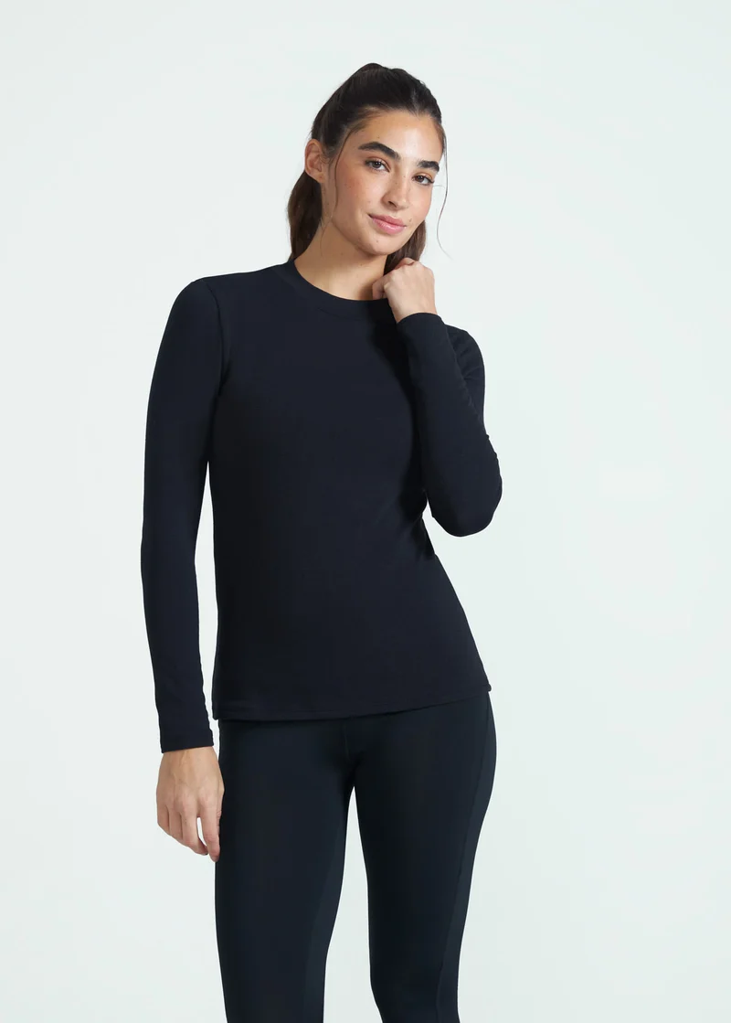 T-Shirt Mulher Manga Longa Térmica Casual