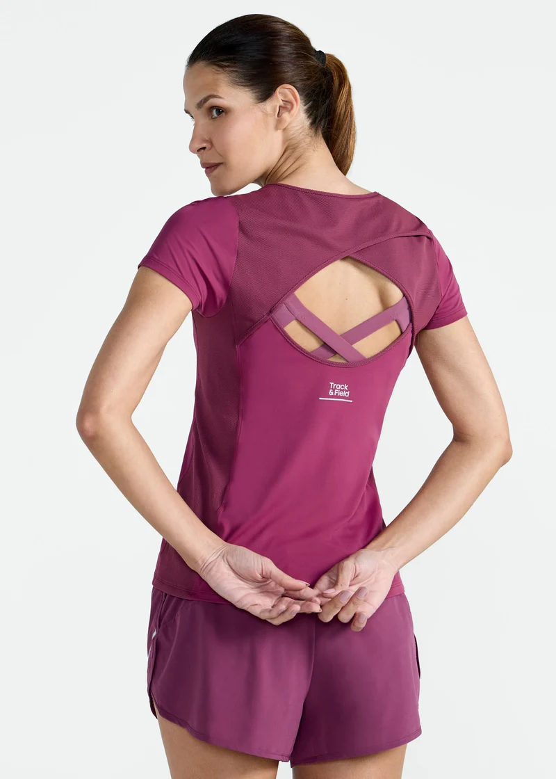 T-Shirt Mulher Manga Curta Transpasse