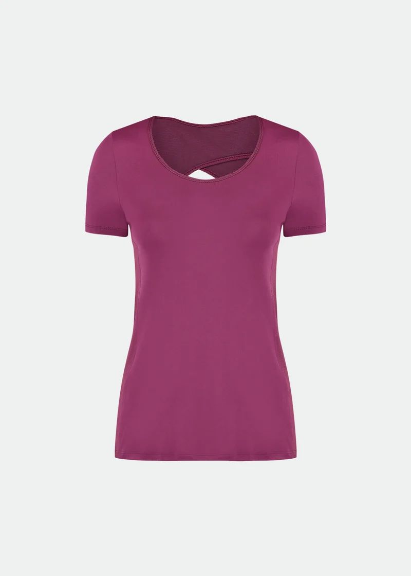 T-Shirt Mulher Manga Curta Transpasse