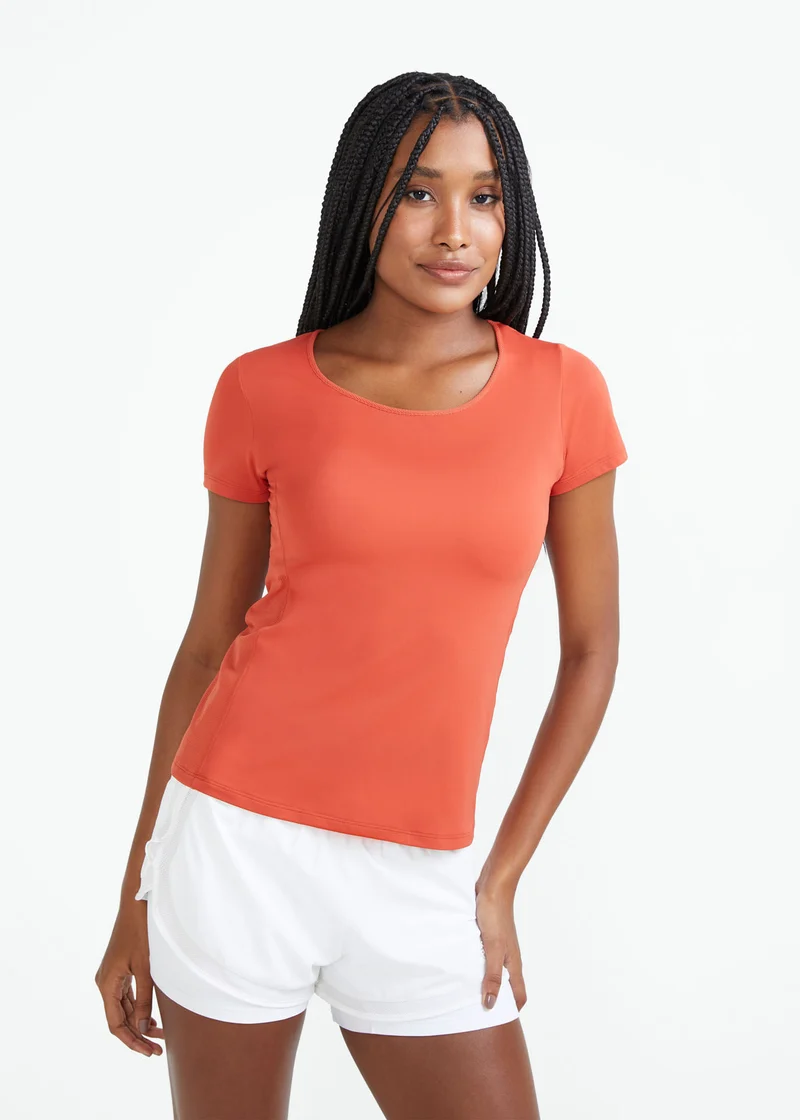 T-Shirt Mulher Manga Curta Transpasse