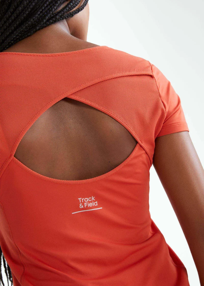 T-Shirt Mulher Manga Curta Transpasse