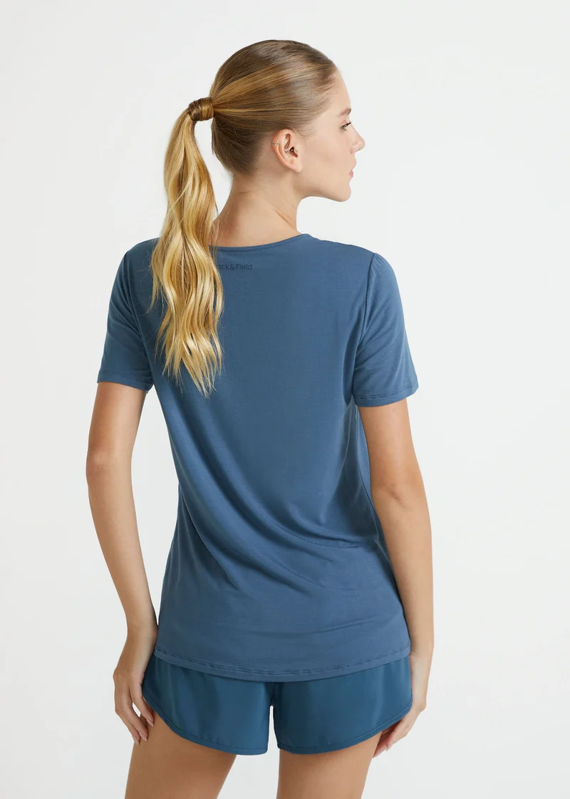 T-Shirt Mulher Manga Curta Soft