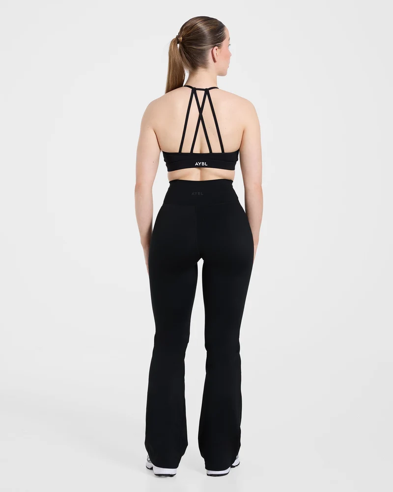 Sculpt Wrap Flared Leggings - Noir