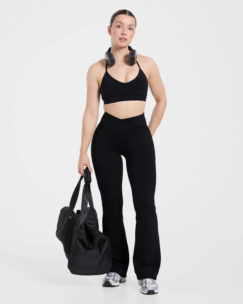 Sculpt Wrap Flared Leggings - Noir