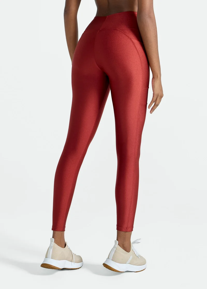 Calça Legging Mulher Bolsos Brilho