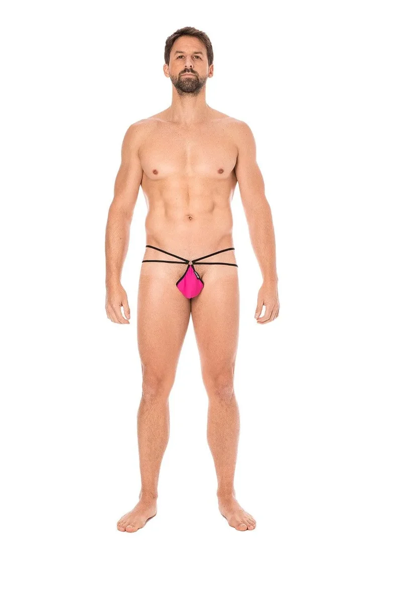 string ficelle homme magenta mini très échancré poche goutte confortable sensuel sexy élégant séduisant durable extensible polyamide élasthanne
