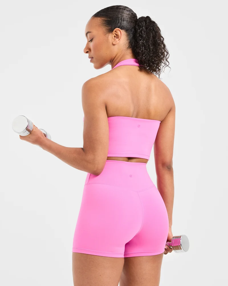 Staple Halterneck Crop Top - Summer Rose