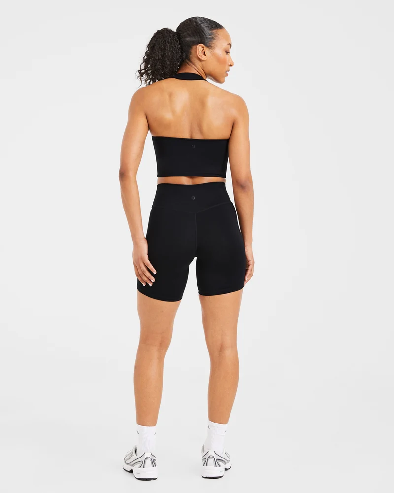 Staple Halterneck Crop Top - Noir