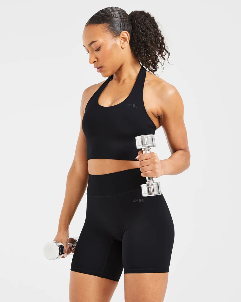 Staple Halterneck Crop Top - Noir