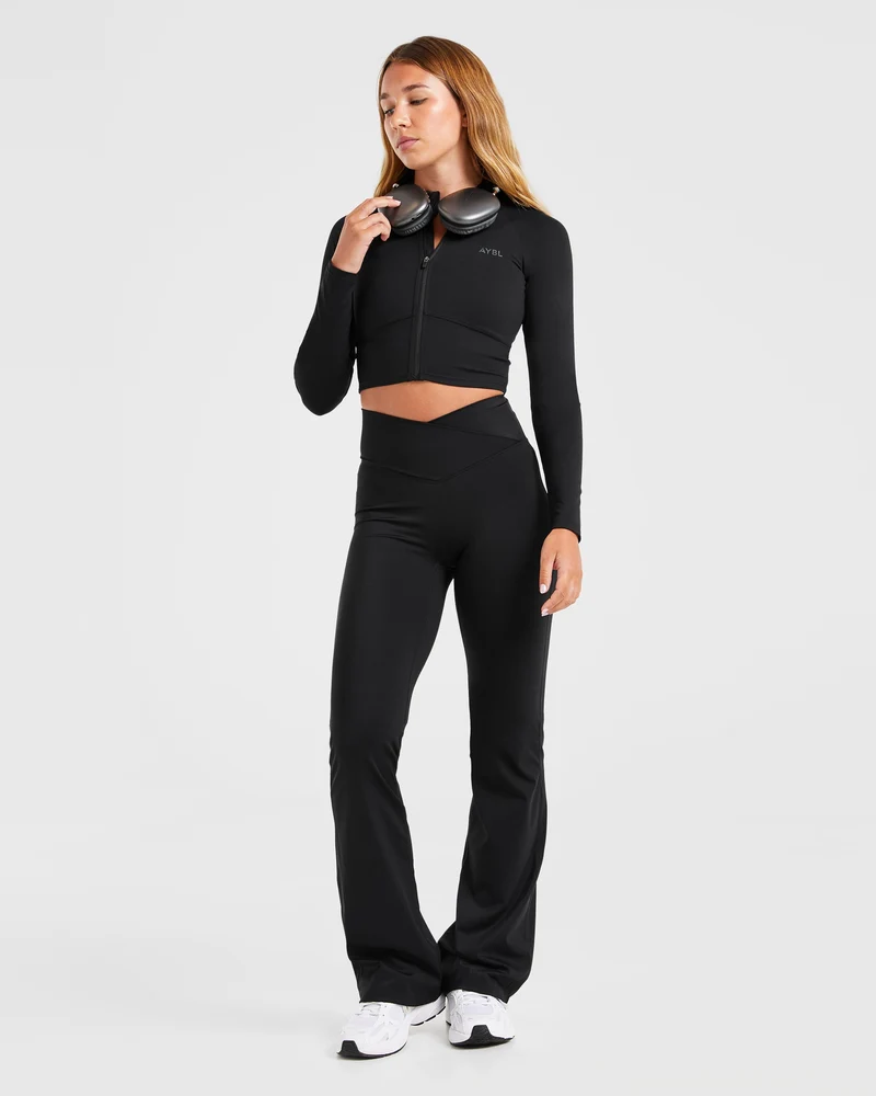 Sculpt Wrap Zip Up Jacket - Noir
