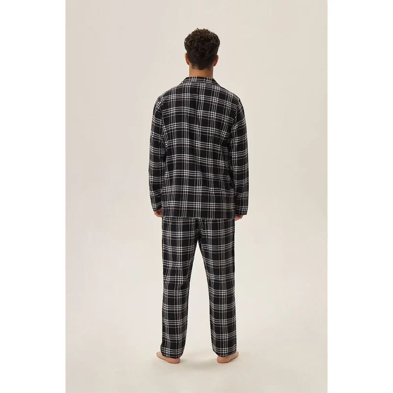 Pyjama homme confortable en coton 100% style classique motif carreaux large poitrine hanches M L Taille standard nuit détente intimité