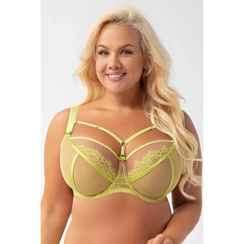 Soutien-gorge Gorsenia 216140 lingerie sexy grande taille dentelle tulle ajustement parfait maintien confortable nylon elasthanne polyester