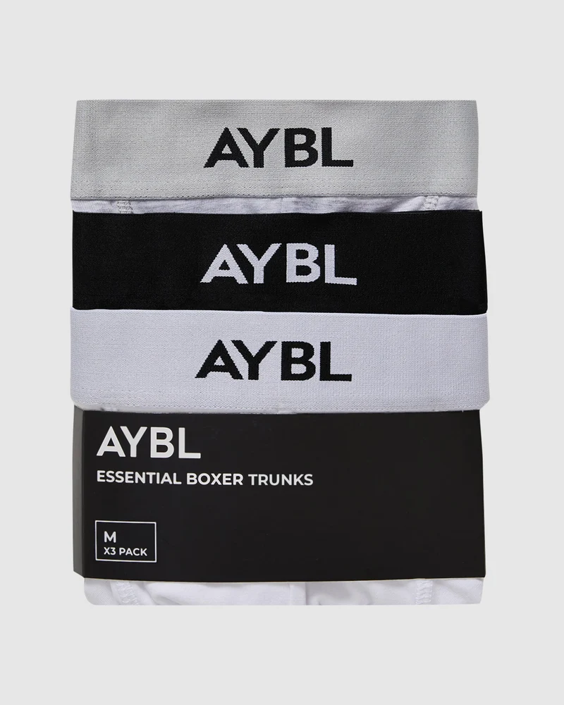 Essential Boxer Trunk (3 pack) - Noir/Blanc/Gris