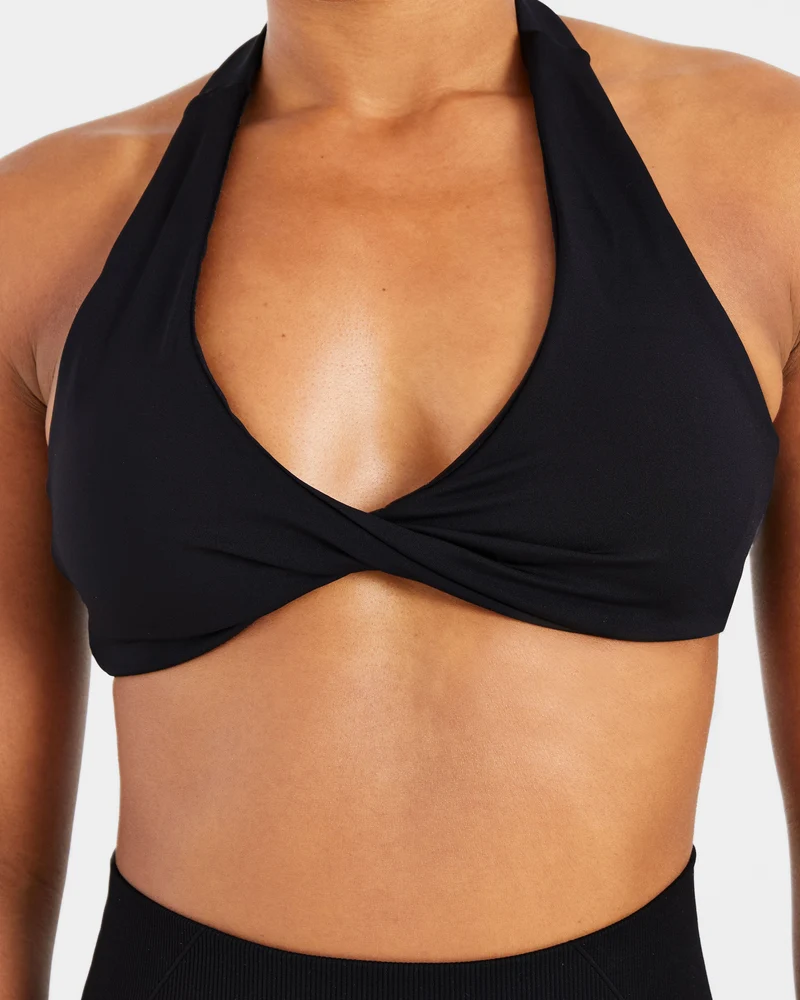Essential Halterneck Sports Bra - Noir