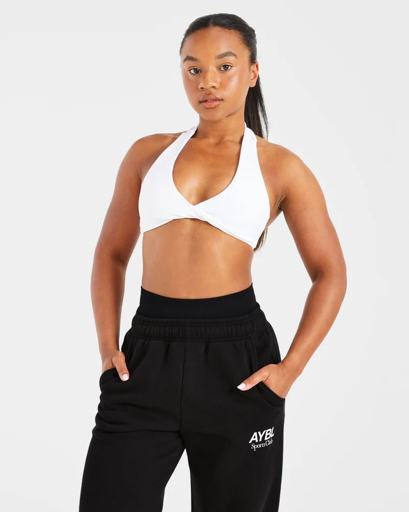 Essential Halterneck Sports Bra - Blanc